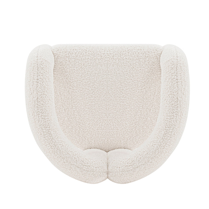 Chaise d’appoint moderne Darian de Manhattan Comfort en chenille - crème