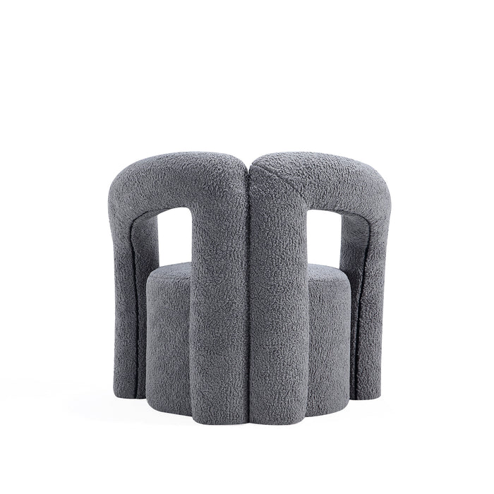 Chaise d’appoint moderne Darian de Manhattan Comfort en chenille - grise