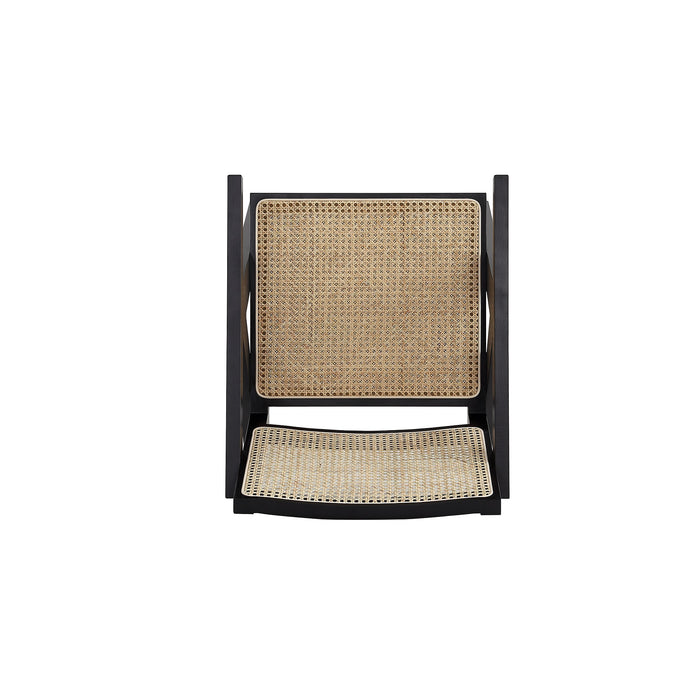 Chaise d’appoint Hamlet de Manhattan Comfort - noire et canne naturel