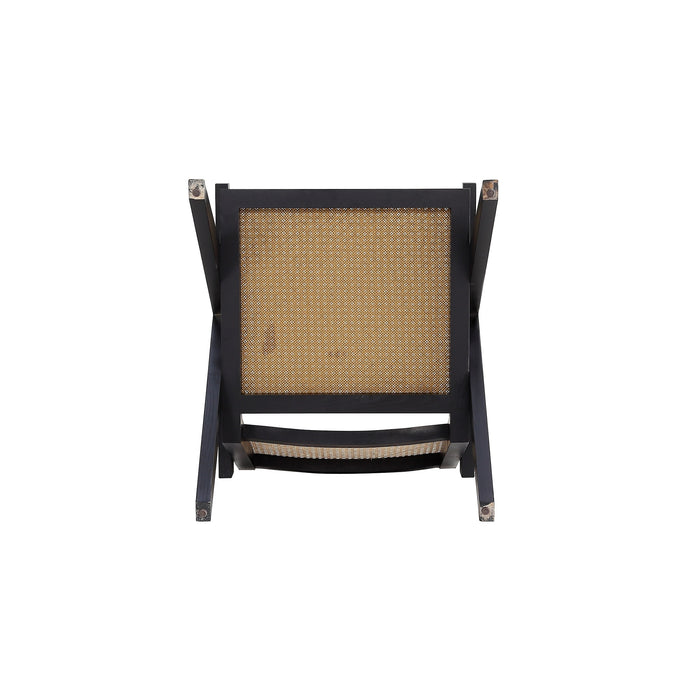 Chaise d’appoint Hamlet de Manhattan Comfort - noire et canne naturel