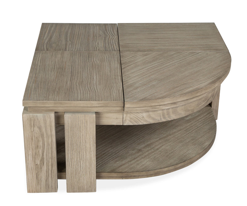 Table à café Addams de 36 po avec dessus relevable et roulettes - gris Stone Harbor