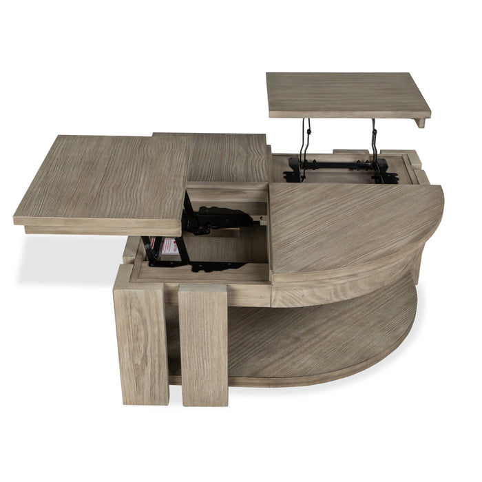Table à café Addams de 36 po avec dessus relevable et roulettes - gris Stone Harbor