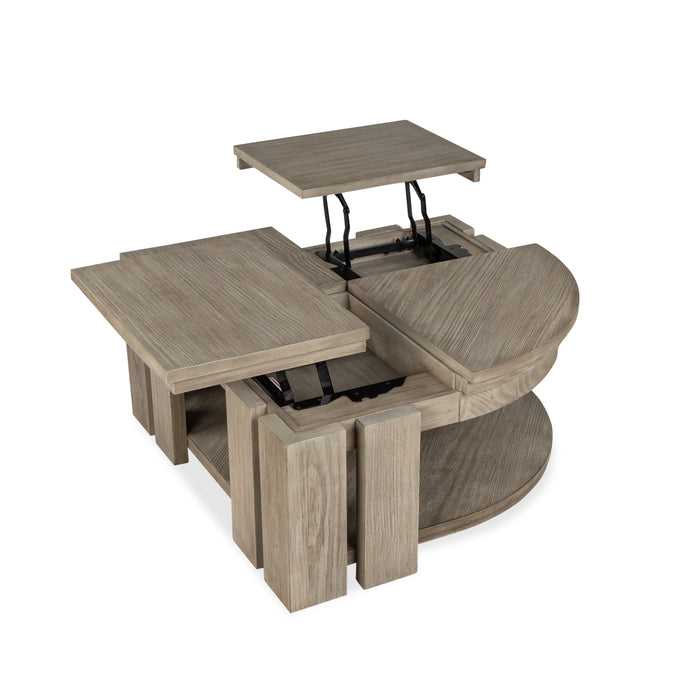 Table à café Addams de 36 po avec dessus relevable et roulettes - gris Stone Harbor