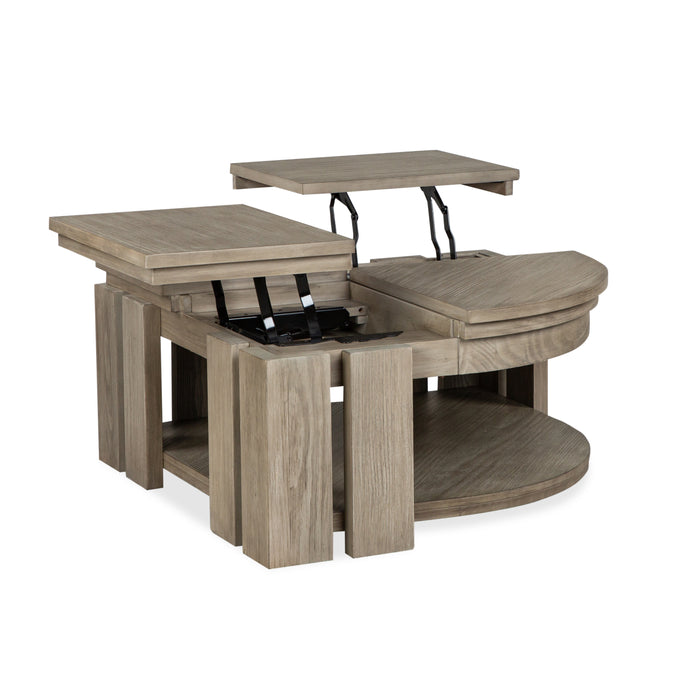 Table à café Addams de 36 po avec dessus relevable et roulettes - gris Stone Harbor