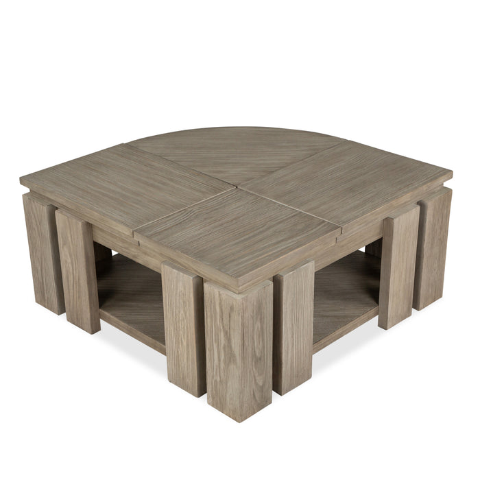 Table à café Addams de 36 po avec dessus relevable et roulettes - gris Stone Harbor