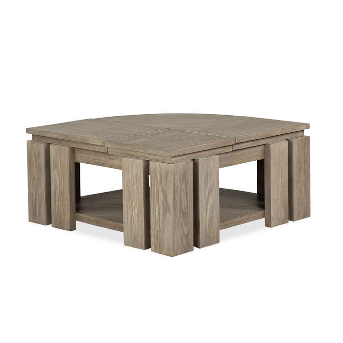 Table à café Addams de 36 po avec dessus relevable et roulettes - gris Stone Harbor