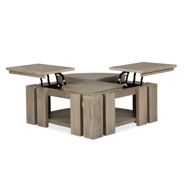 Table à café Addams de 36 po avec dessus relevable et roulettes - gris Stone Harbor