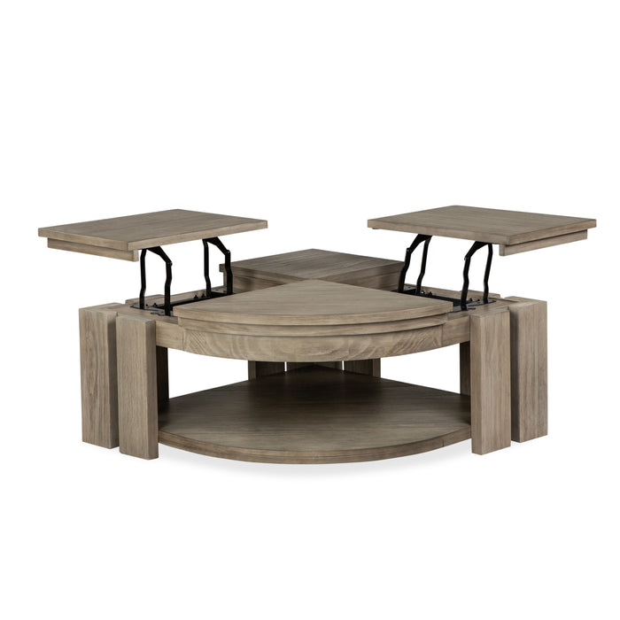 Table à café Addams de 36 po avec dessus relevable et roulettes - gris Stone Harbor