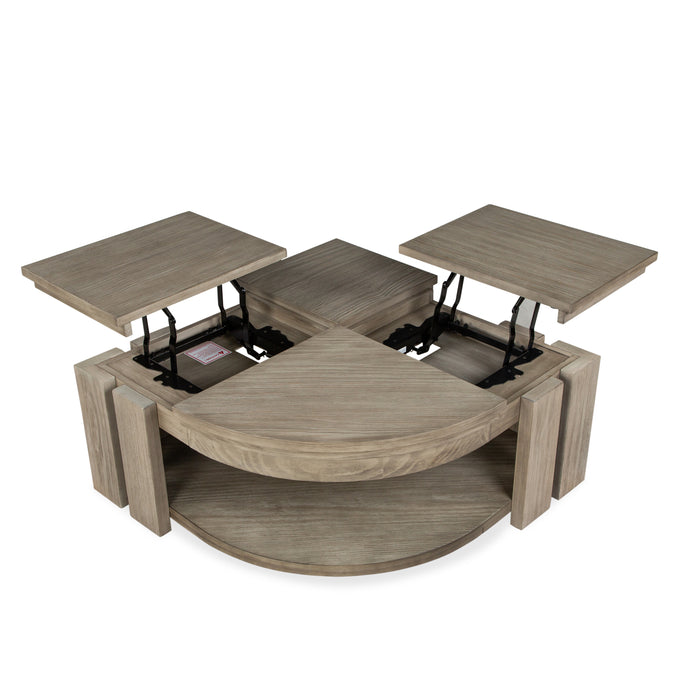 Table à café Addams de 36 po avec dessus relevable et roulettes - gris Stone Harbor