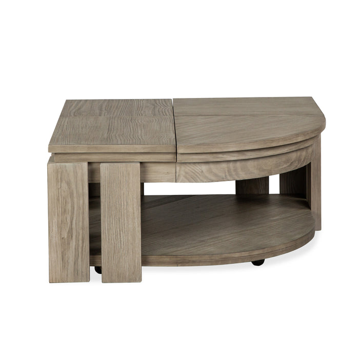 Table à café Addams de 36 po avec dessus relevable et roulettes - gris Stone Harbor