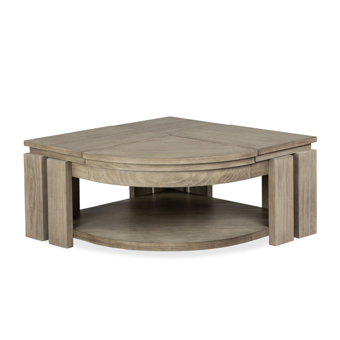 Table à café Addams de 36 po avec dessus relevable et roulettes - gris Stone Harbor