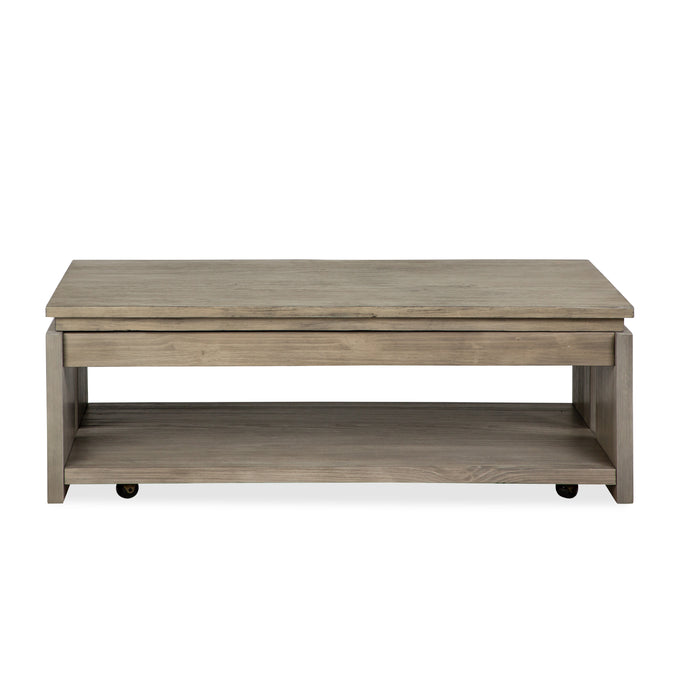 Table à café Addams de 50 po avec dessus relevable et rangement - gris Stone Harbor