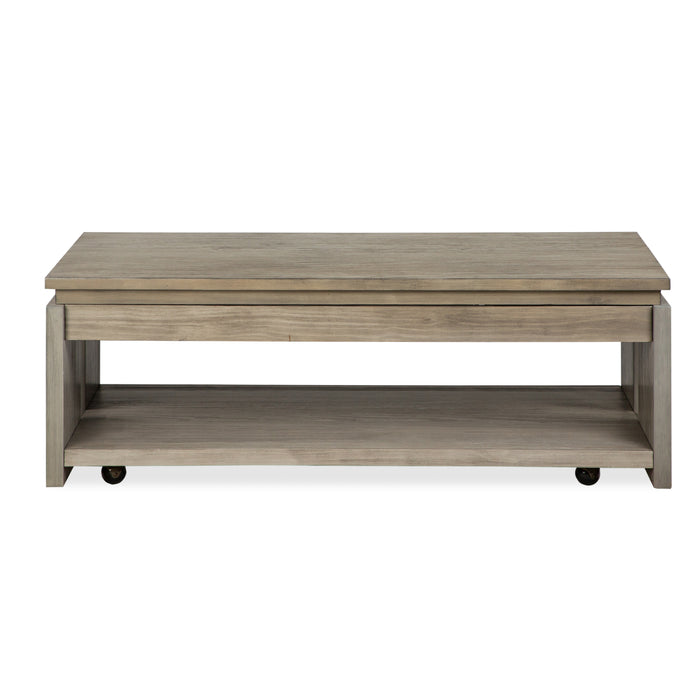 Table à café Addams de 50 po avec dessus relevable et rangement - gris Stone Harbor