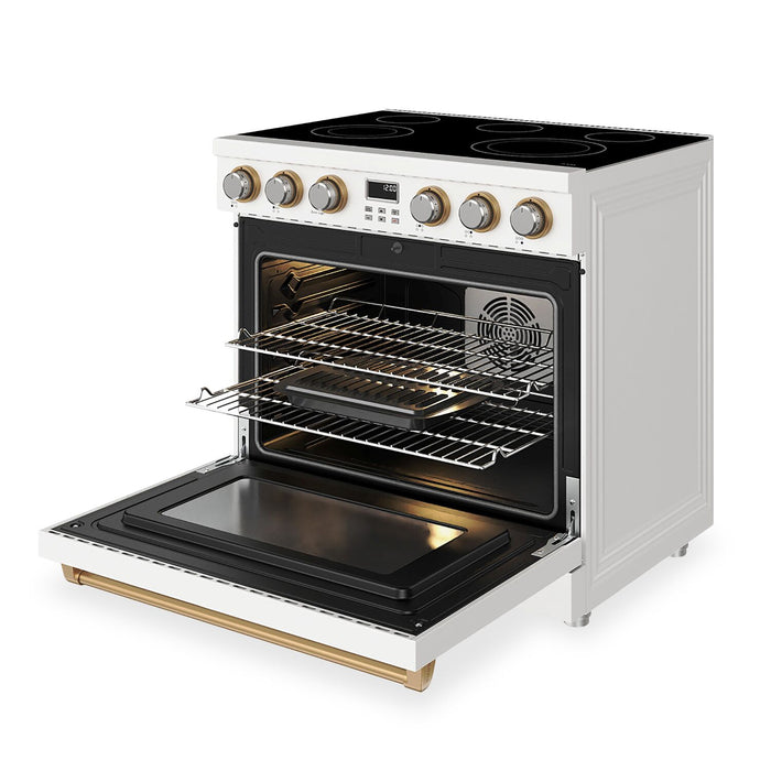 Cuisinière électrique Thor Kitchen de 6,0 pi³ et de 36 po - blanche - ARE36W