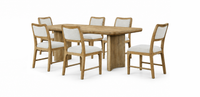 Ensemble de salle à manger Austin 7 pièces avec table de 84 po (L) et 6 chaises - taupe et brun chêne naturel