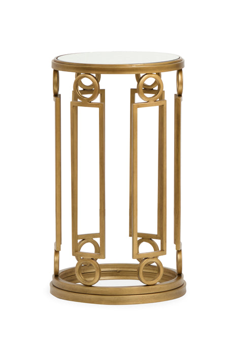 Table d’appoint Avondale de 14,5 po avec dessus en verre - laiton poli