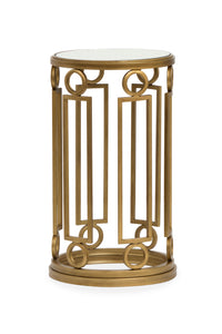  Table d’appoint Avondale de 14,5 po avec dessus en verre - laiton poli