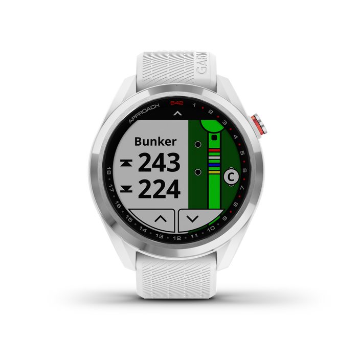 Garmin Approach® S42 Montre De Golf Gps Intelligente - Suivi De Fitness Avec Support Multi-gnss - Argent Poli