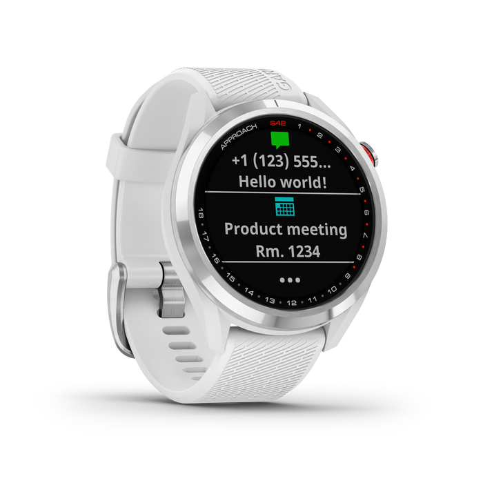 Garmin Approach® S42 Montre De Golf Gps Intelligente - Suivi De Fitness Avec Support Multi-gnss - Argent Poli