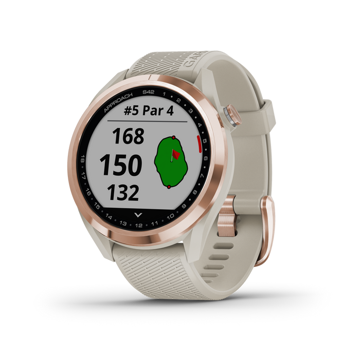 Garmin Approach® S42 Montre De Golf Gps Intelligente - Suivi De Fitness Avec Support Multi-gnss - Or Rose