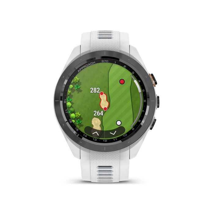 Garmin Approach® S70 Montre Gps De Golf - Suivi Sportif Et De Sante Avec Bracelet En Silicone Blanc