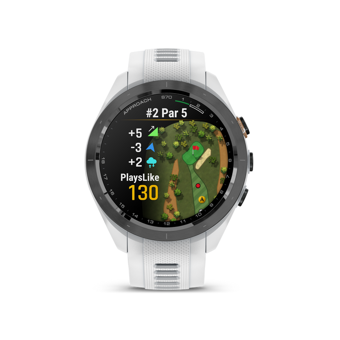 Garmin Approach® S70 Montre Gps De Golf - Suivi Sportif Et De Sante Avec Bracelet En Silicone Blanc