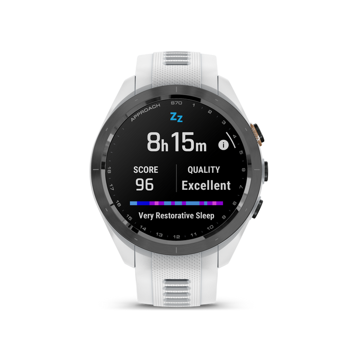 Garmin Approach® S70 Montre Gps De Golf - Suivi Sportif Et De Sante Avec Bracelet En Silicone Blanc