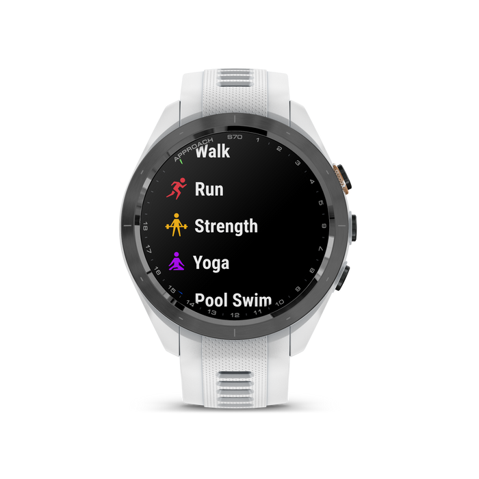 Garmin Approach® S70 Montre Gps De Golf - Suivi Sportif Et De Sante Avec Bracelet En Silicone Blanc