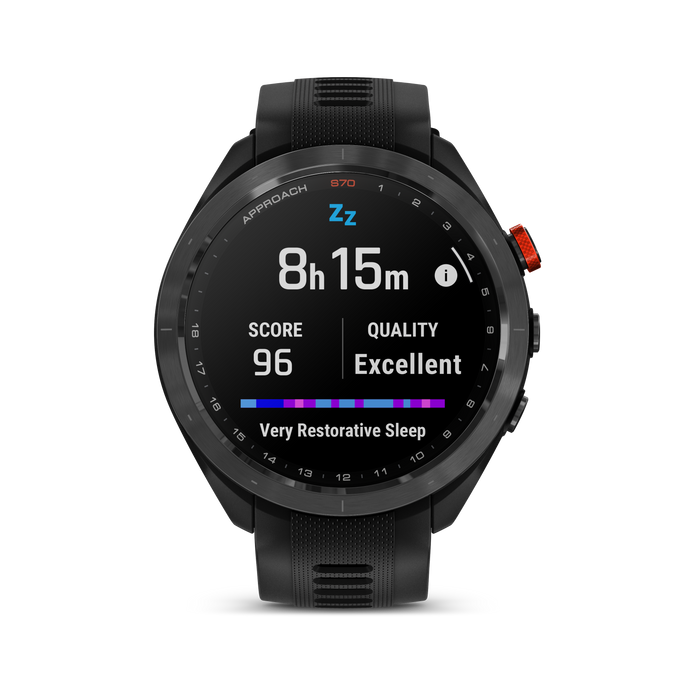Garmin Approach® S70 Montre Gps De Golf - Suivi Sportif Et De Sante Avec Bracelet En Silicone Noir