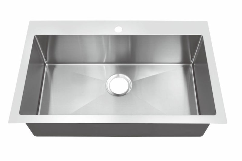 Évier de cuisine simple Bristol Sinks en acier inoxydable à installation sur le dessus - B1208