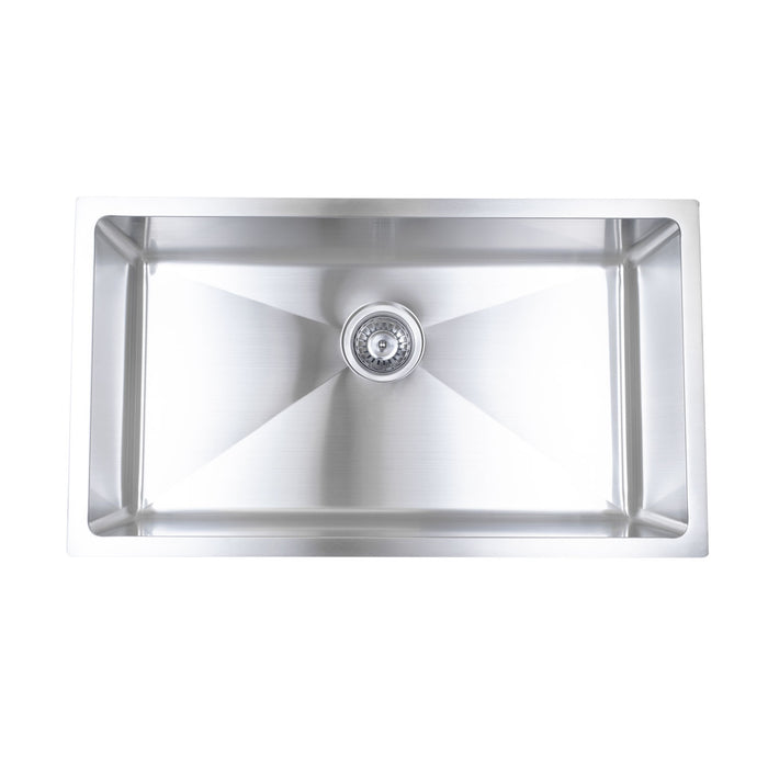 Évier de cuisine simple sous plan Bristol Sinks en acier inoxydable - B1606