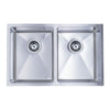 Évier de cuisine à cuve double sous plan Bristol Sinks en acier inoxydable - B1911