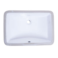 Lavabo de salle de bain rectangulaire sous plan Bristol Sinks en porcelaine vitrifiée - B606