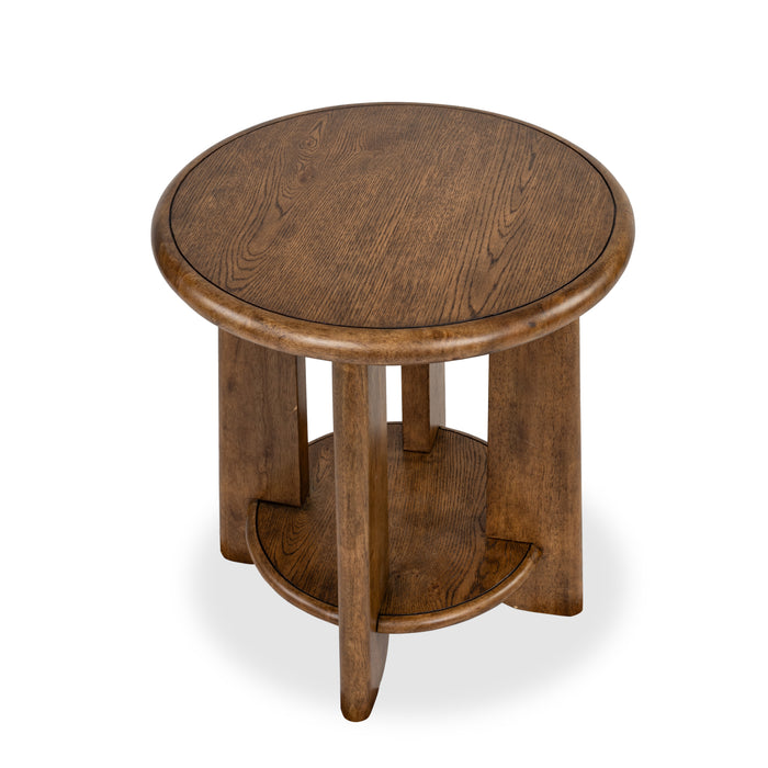 Table de bout Baltic de 24 po avec rangement - brun-fauve 