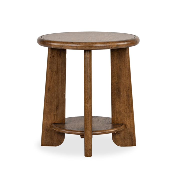 Table de bout Baltic de 24 po avec rangement - brun-fauve 