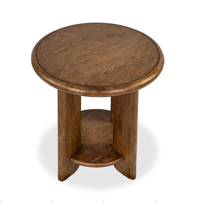 Table de bout Baltic de 24 po avec rangement - brun-fauve 