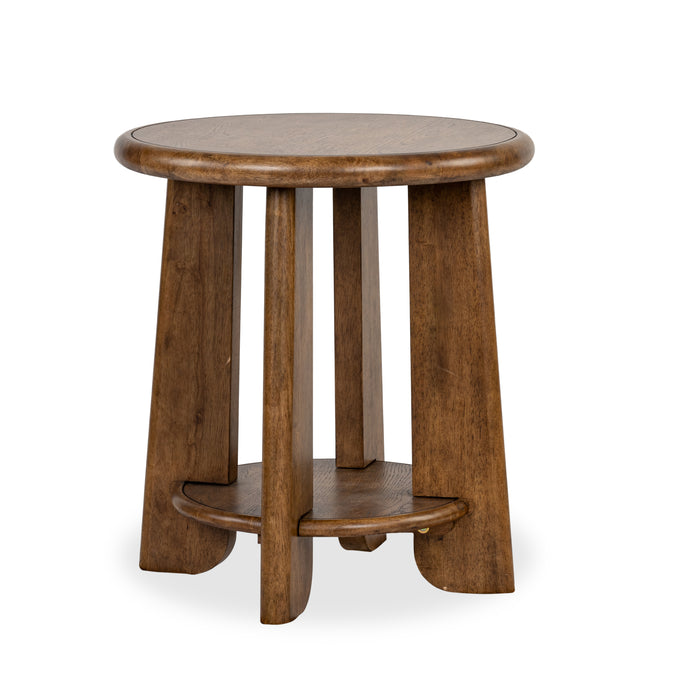 Table de bout Baltic de 24 po avec rangement - brun-fauve 