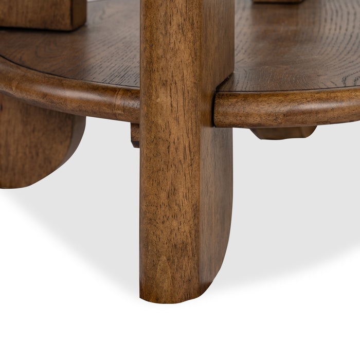 Table de bout Baltic de 24 po avec rangement - brun-fauve 