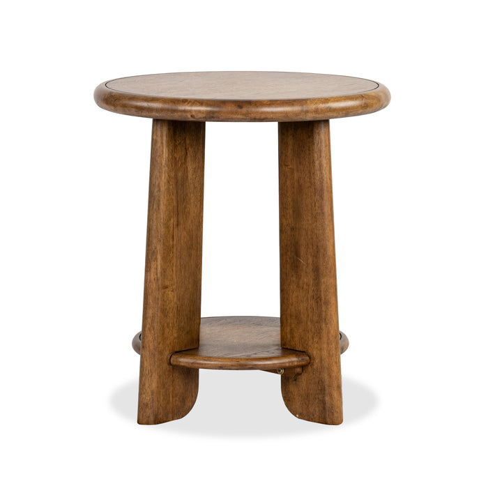 Table de bout Baltic de 24 po avec rangement - brun-fauve 