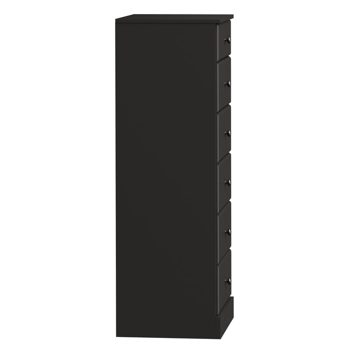 Commode verticale haute Astrid à 6 tiroirs - noire
