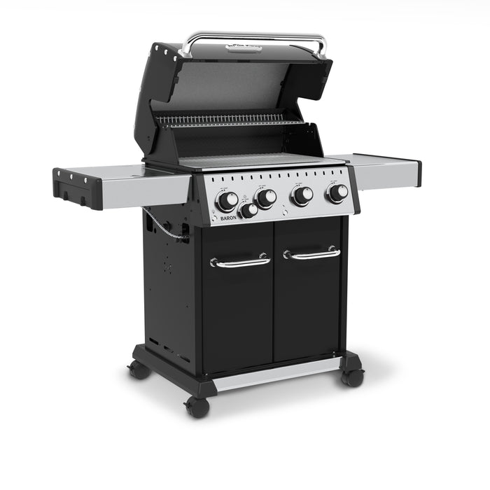 Gril à gaz naturel BaronMC 440 PRO noir de Broil King avec brûleur latéral - 875227