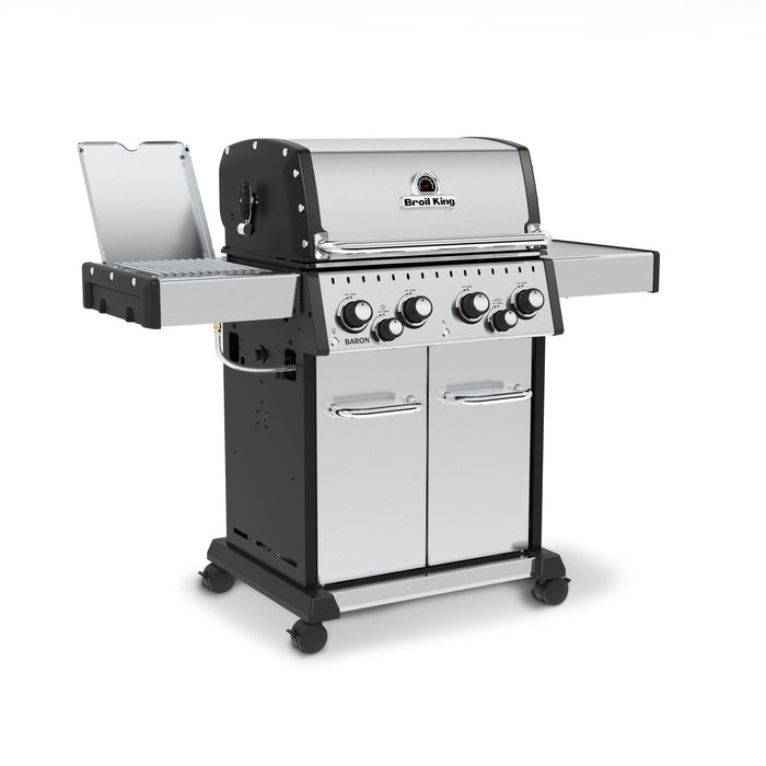 Gril à gaz naturel BaronMC S 490 PRO IR de Broil King avec brûleur latéral à infrarouge et brûleur arrière de rôtisserie - 875947