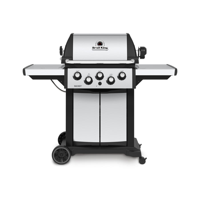 Gril à gaz propane SignetMC 390 en acier inoxydable de Broil King avec brûleur latéral et brûleur arrière de rôtisserie - 946884