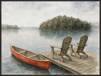  Œuvre d’art encadrée « By the Lake » sur toile - 31 po x 41 po
