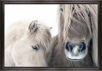 Œuvre d’art en stuc encadrée « Two Horses » - 27,25 po x 39,25 po