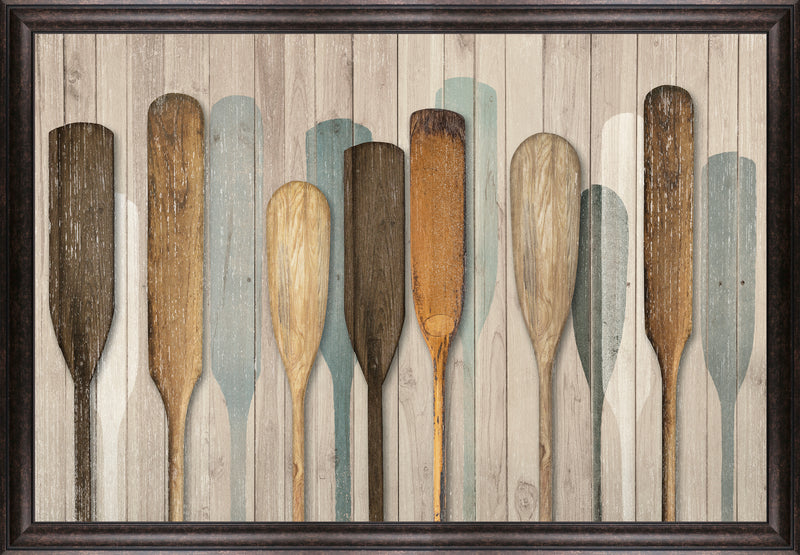 Œuvre d’art en stuc encadrée « Paddles » - 27,25 po x 39,25 po