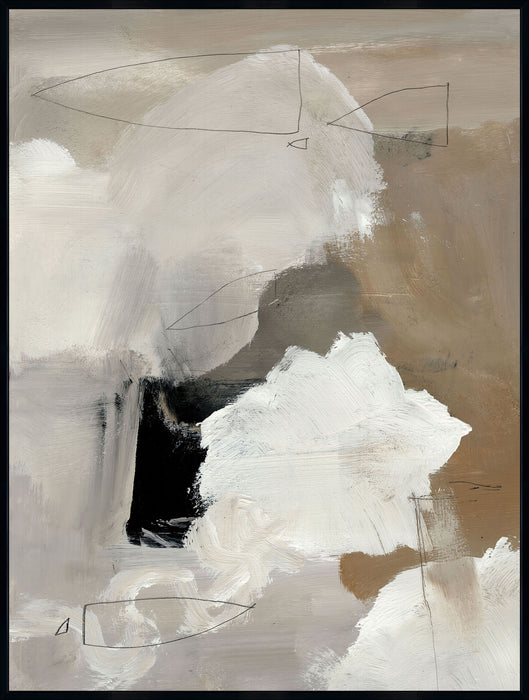 Œuvre d’art encadrée « Brown Abstract » sur toile - 31 po x 41 po