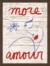 Œuvre d’art encadrée au fini lin « More Amour » - 27 po x 35 po