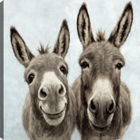 Œuvre d’art murale « Smiling Donkeys » sur toile - 24 po x 24 po
