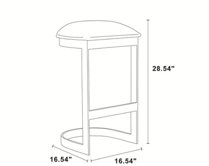 Tabouret bar Aura de Manhattan Comfort de 28,54 po en laiton poli et en acier inoxydable - blanc